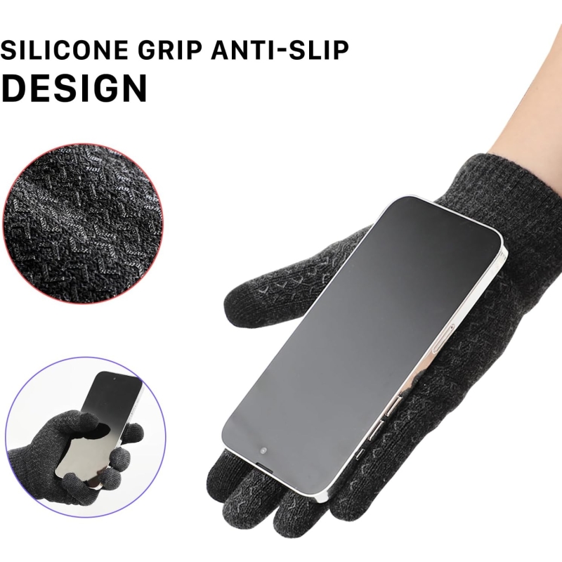 Premillow Winter Gloves - Gloves for Men Women, Wool Fleece Liner Gloves with Touchscreen, Warm Knit Gloves for Cold Weather - Image 5